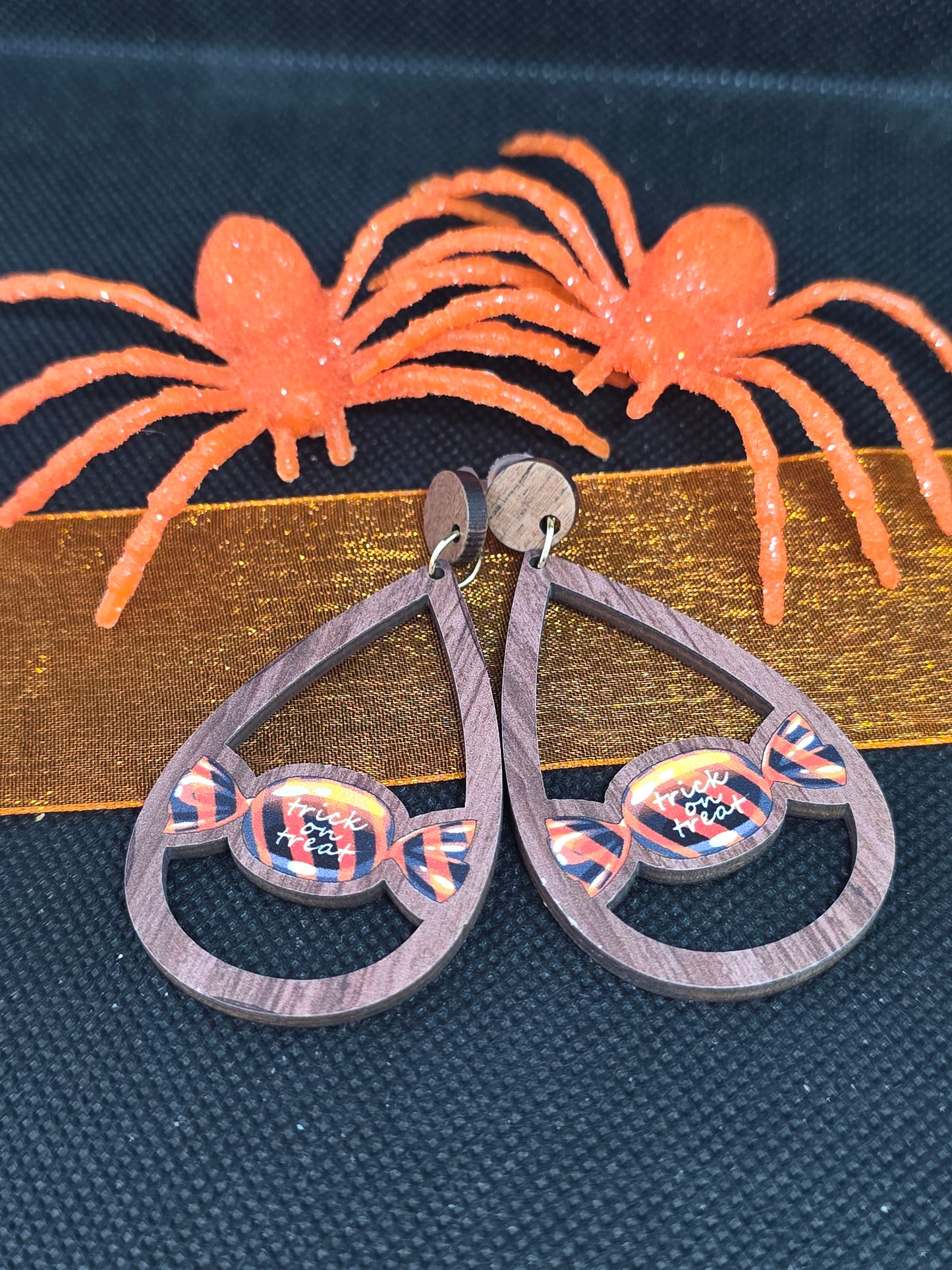 Halloween Wood Earrings