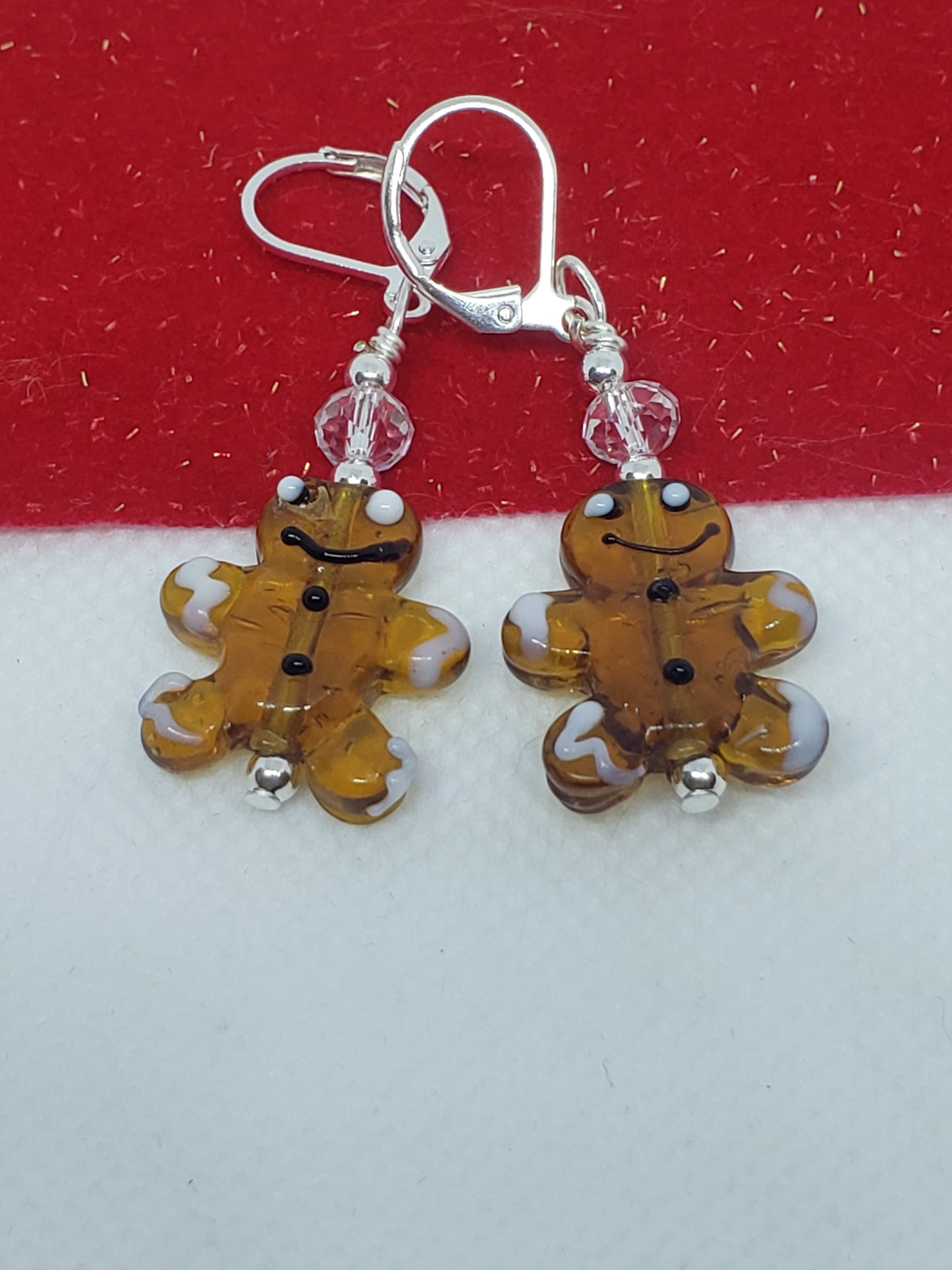 Translucent Gingerbread Man Earrings
