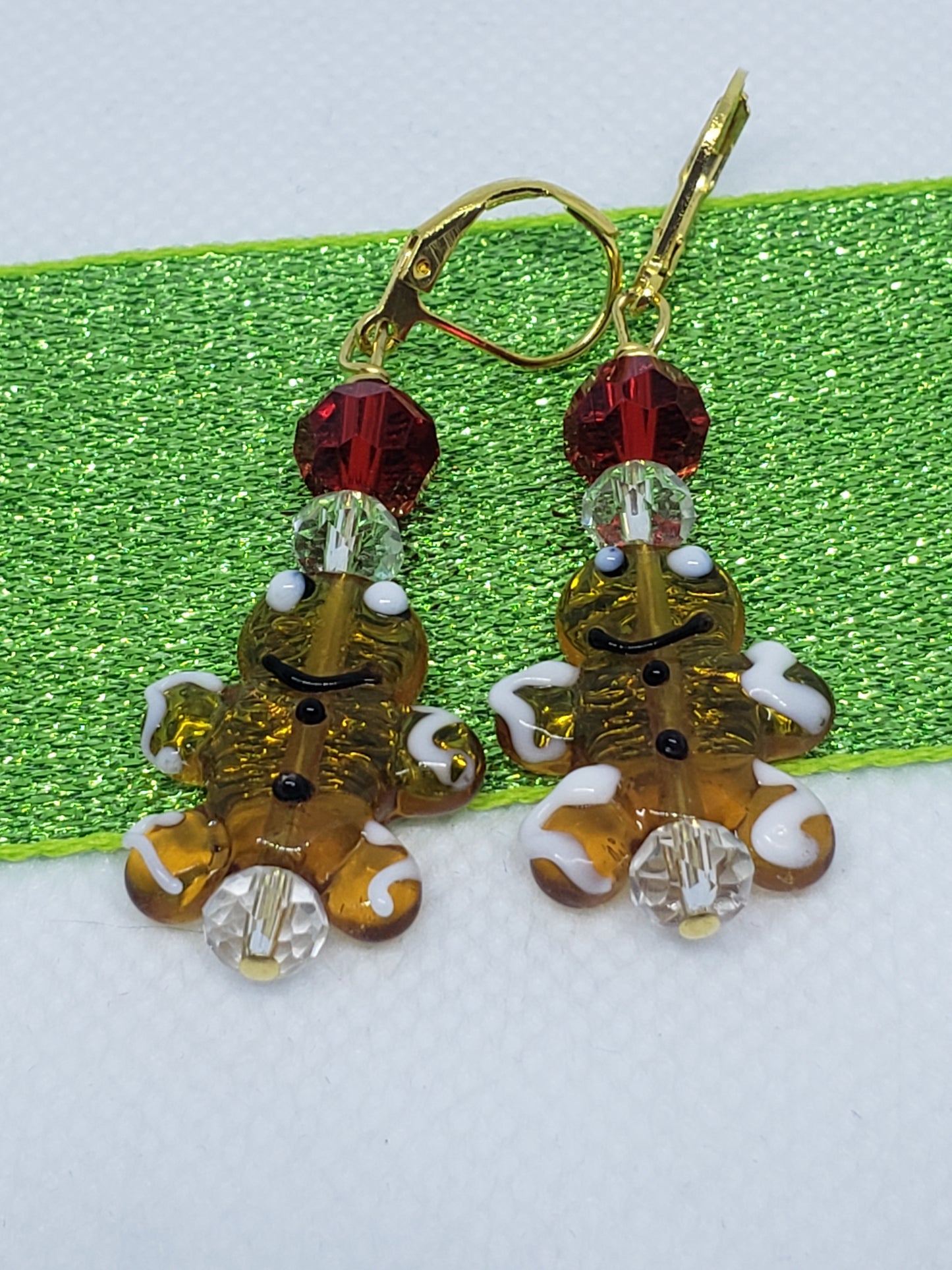 Translucent Gingerbread Man Earrings
