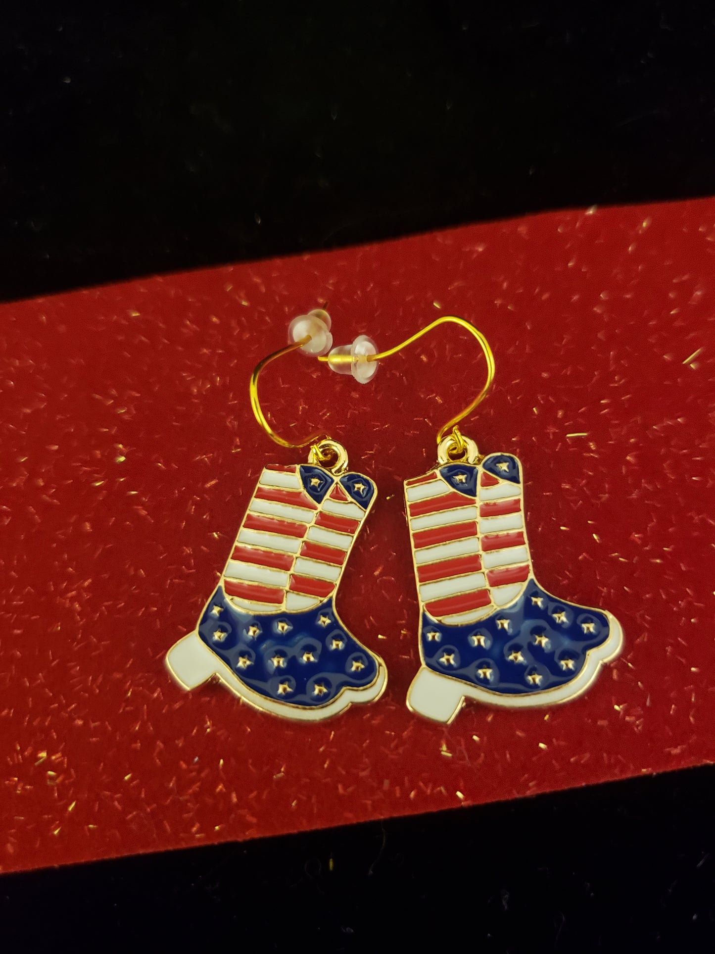 Walking USA Boots Earrings