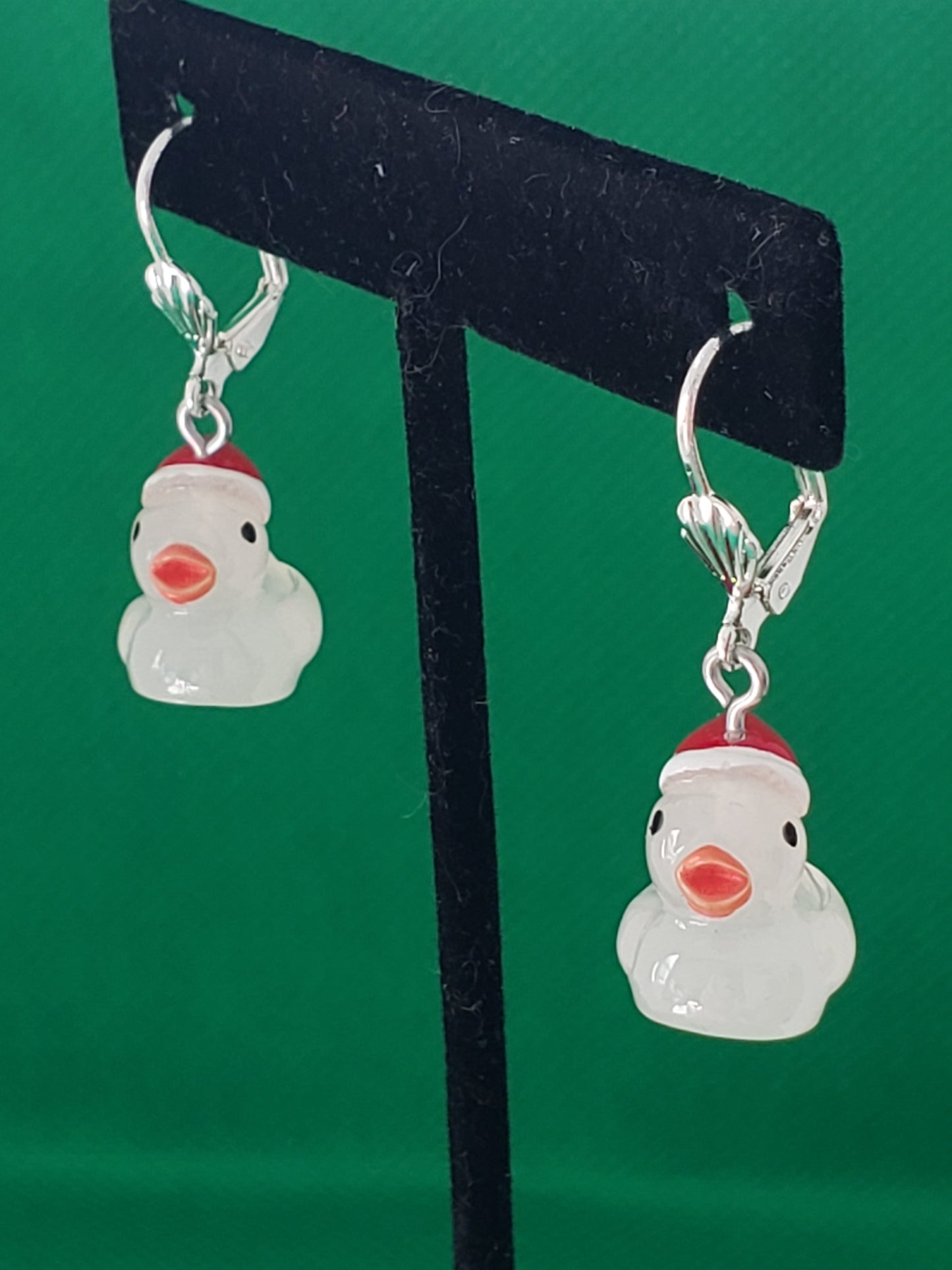 Ducks with Santa Hat Earrings