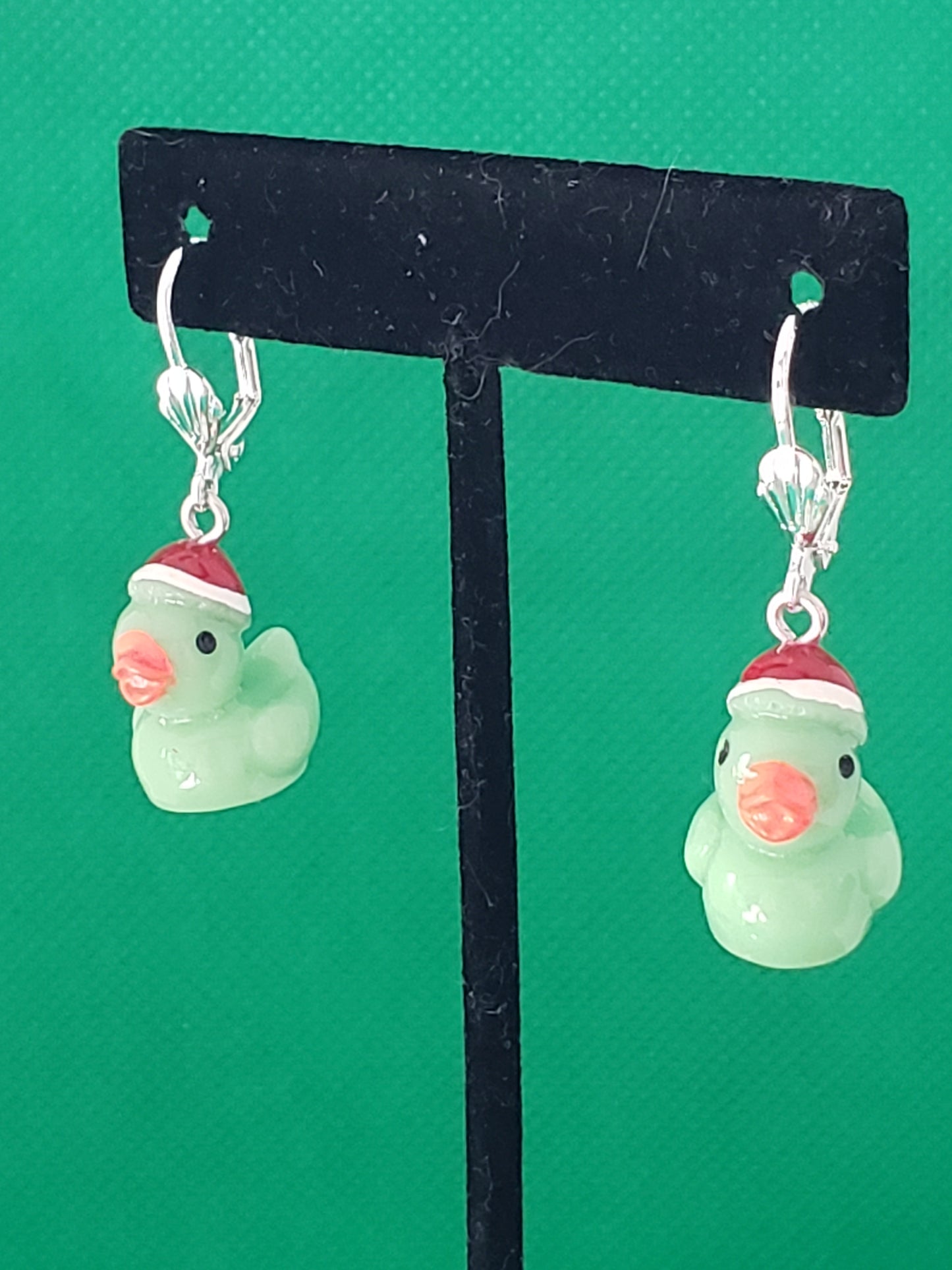 Ducks with Santa Hat Earrings