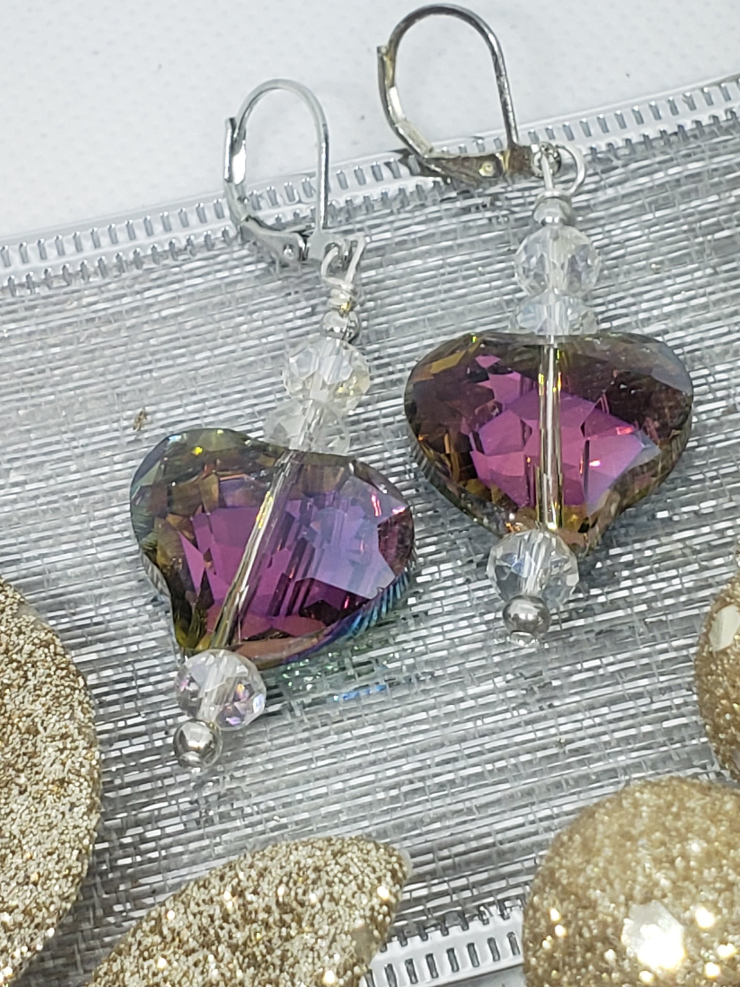 Beaded Heart Earrings