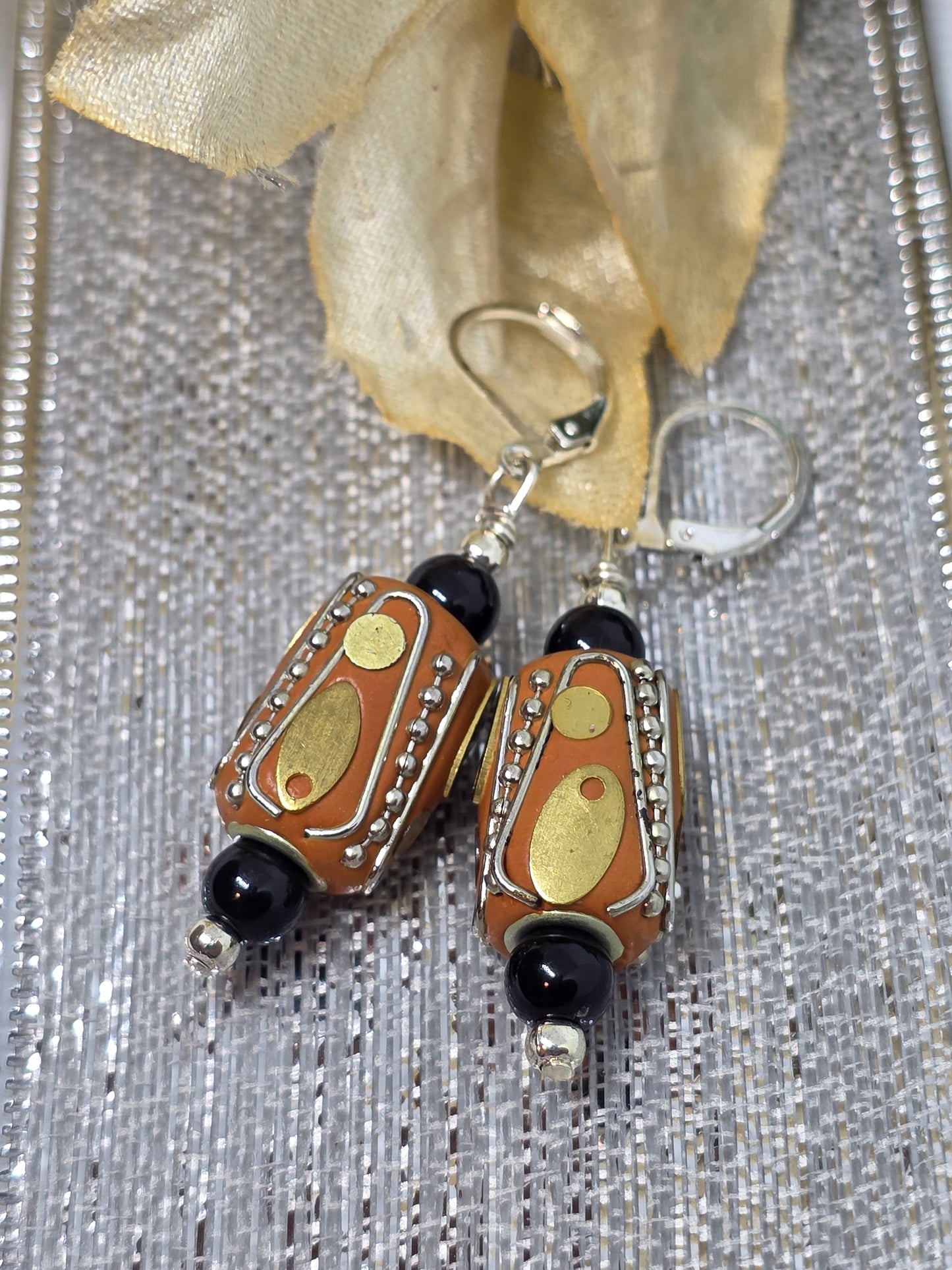 Orange Sunburst Earrings