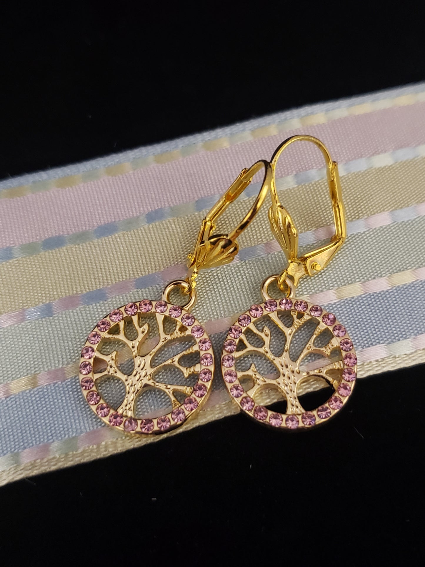 Tree of Life Rhinestone Earrings (2 color choices)