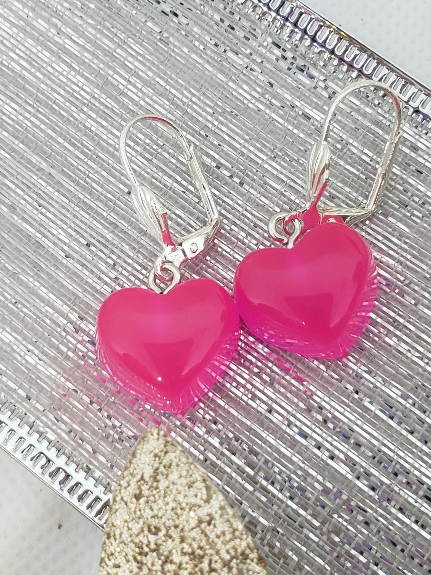 Clear Heart Earrings