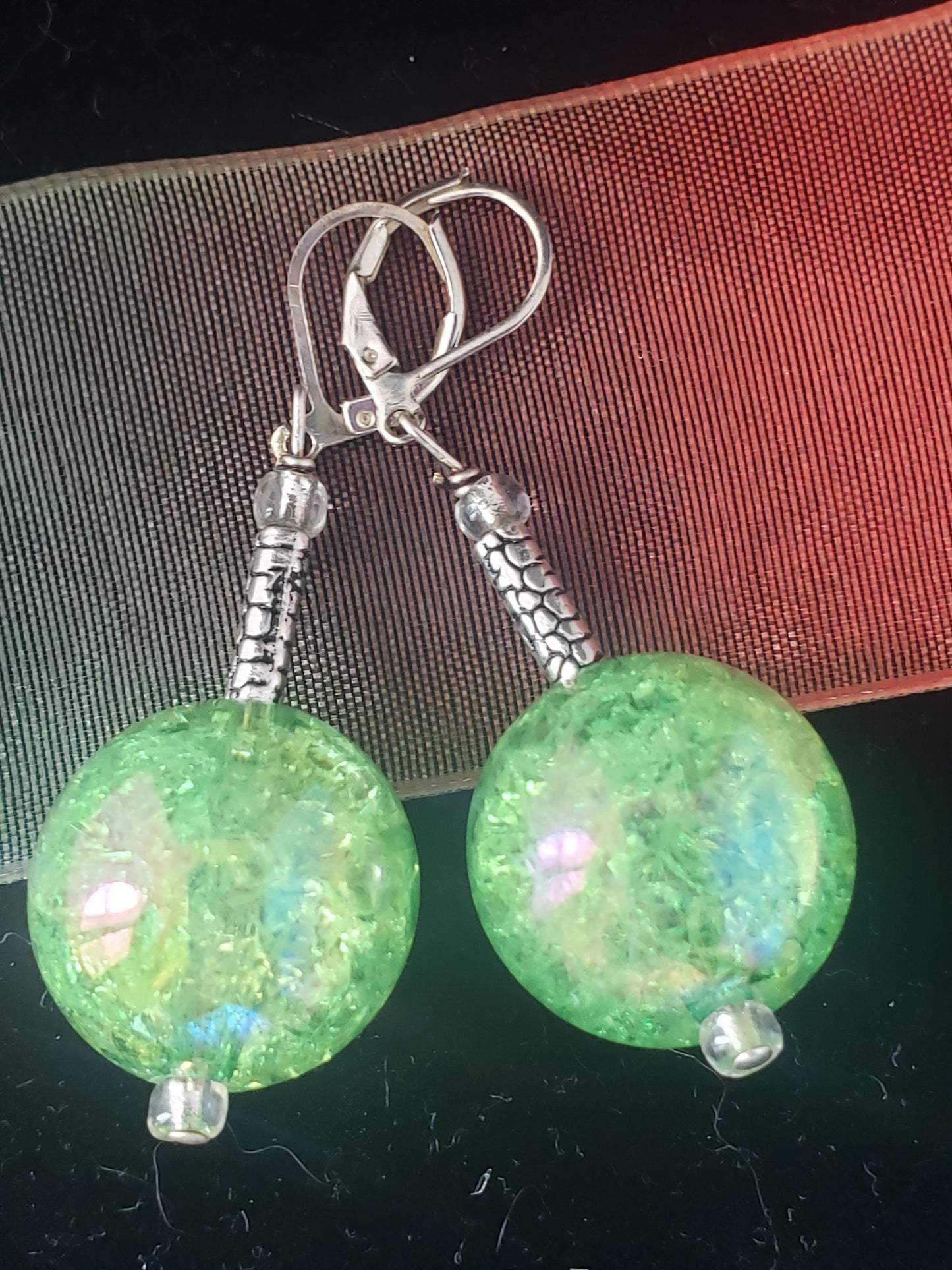 Green Ball Earrings