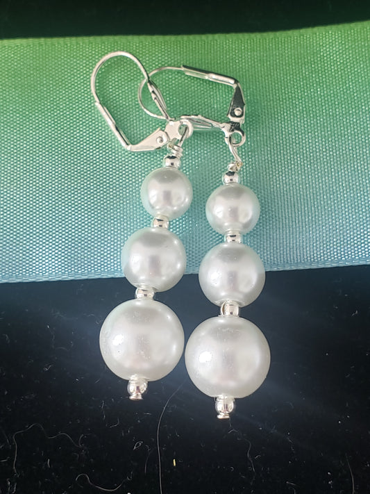 White Beaded Fun Earrings