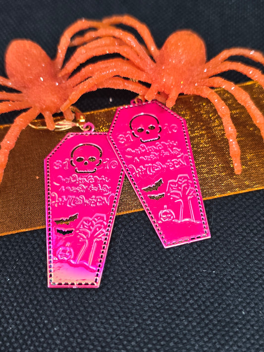 Metal Coffin Earrings
