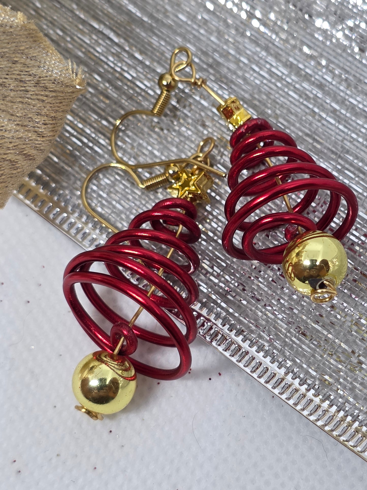 Wire Christmas Tree Earrings