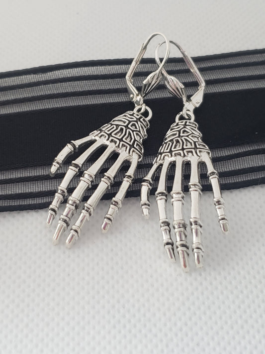 Skeleton Bony Hand Earrings