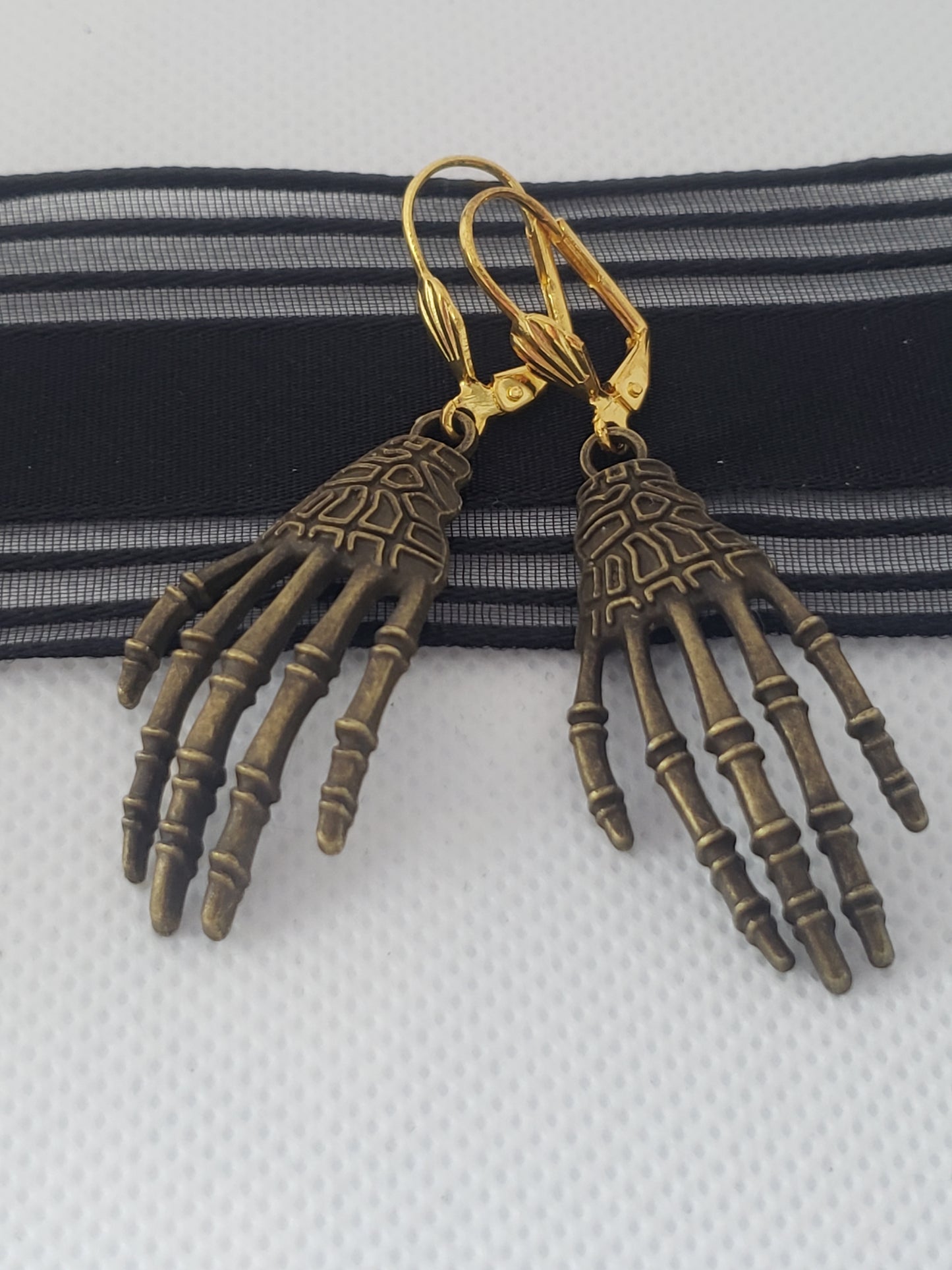 Skeleton Bony Hand Earrings