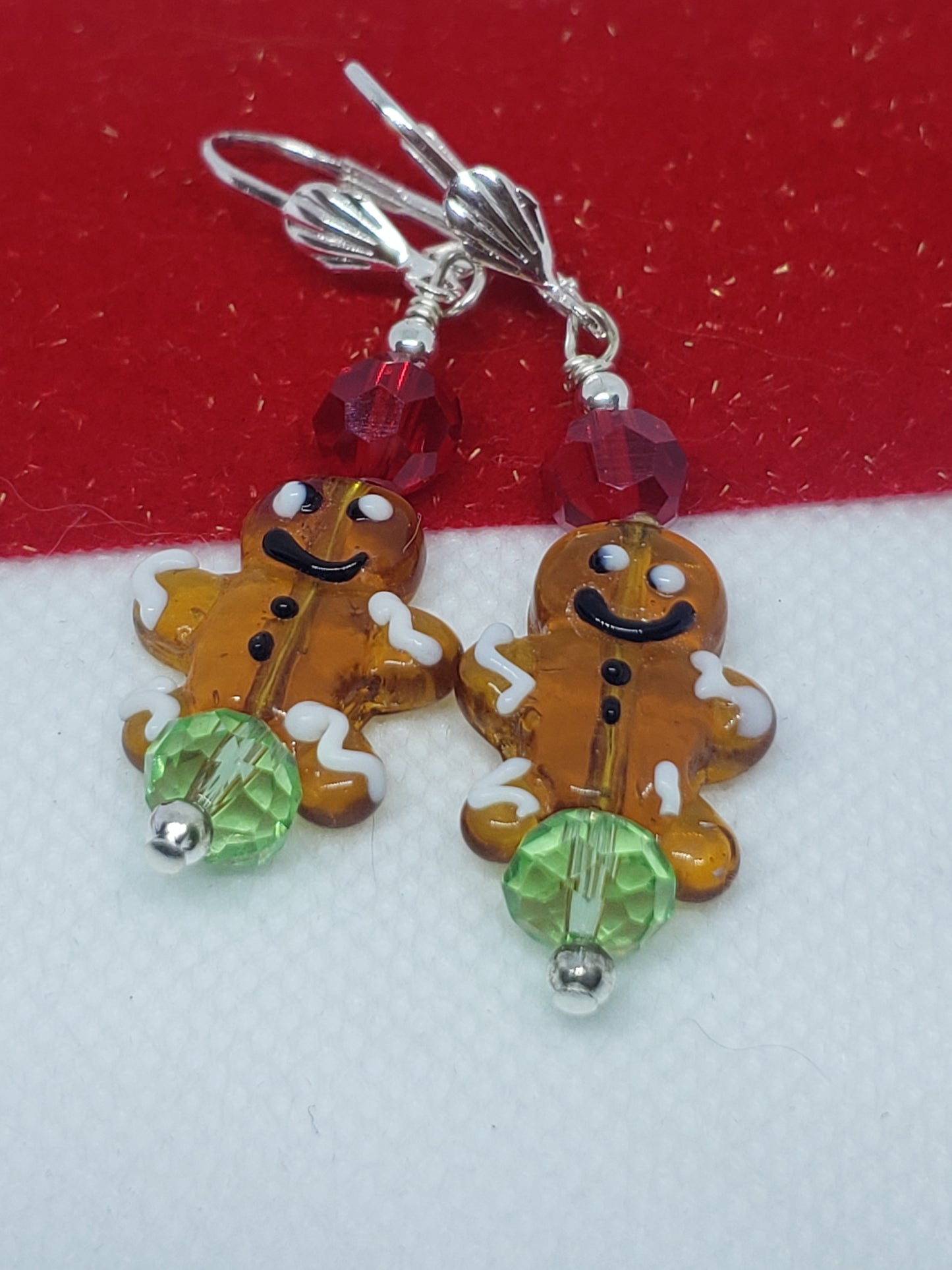 Translucent Gingerbread Man Earrings