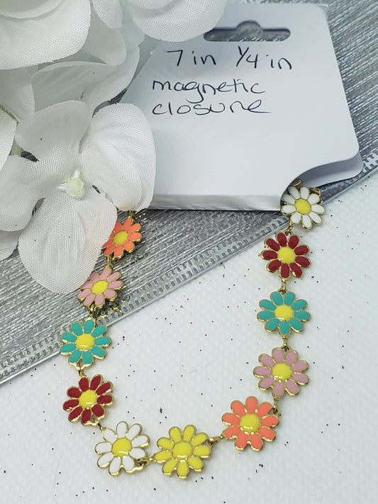 Multi-Color Daisy Bracelet