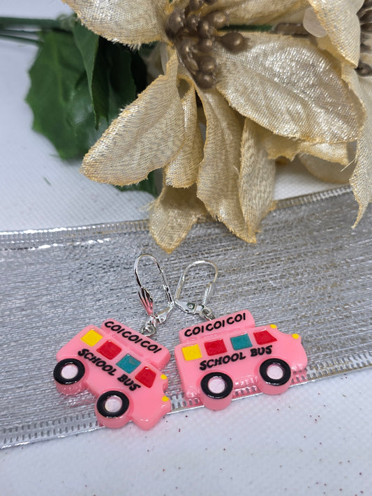 Bubble Gum Bus Earrings