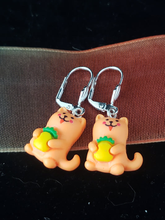 Pineapple Cat Earrings