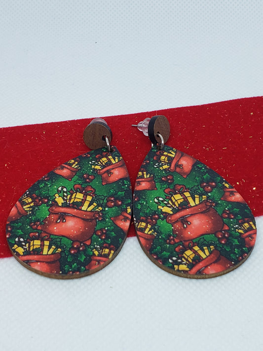 Christmas Wood Earrings