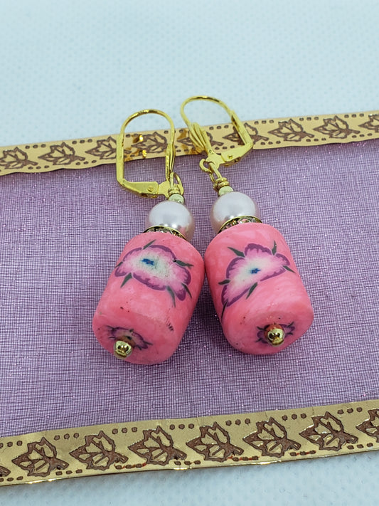 Cypriot Pink Clay Earrings