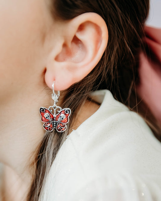 Skeleton Butterfly Earrings