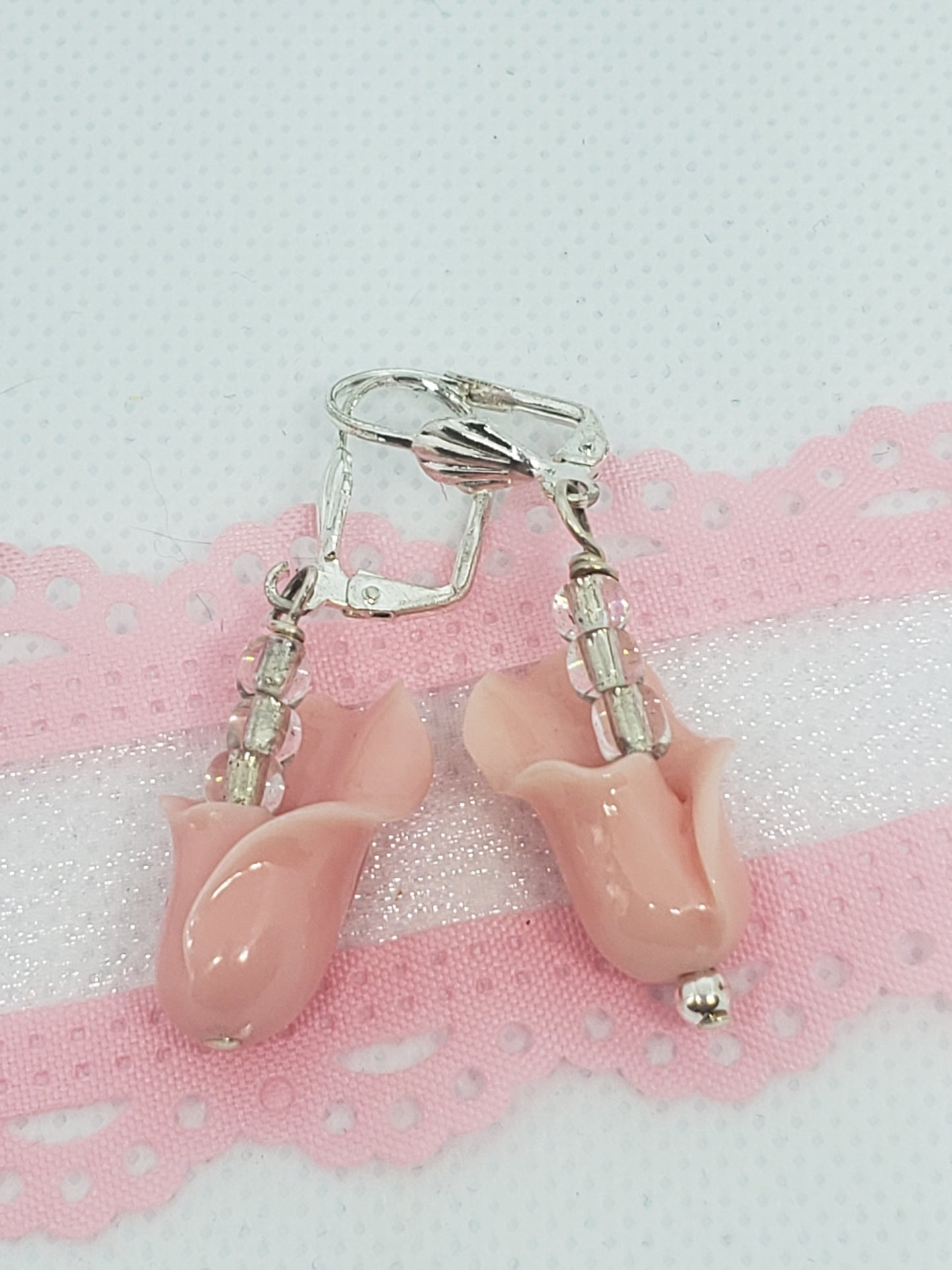 Pink Lily Earrings