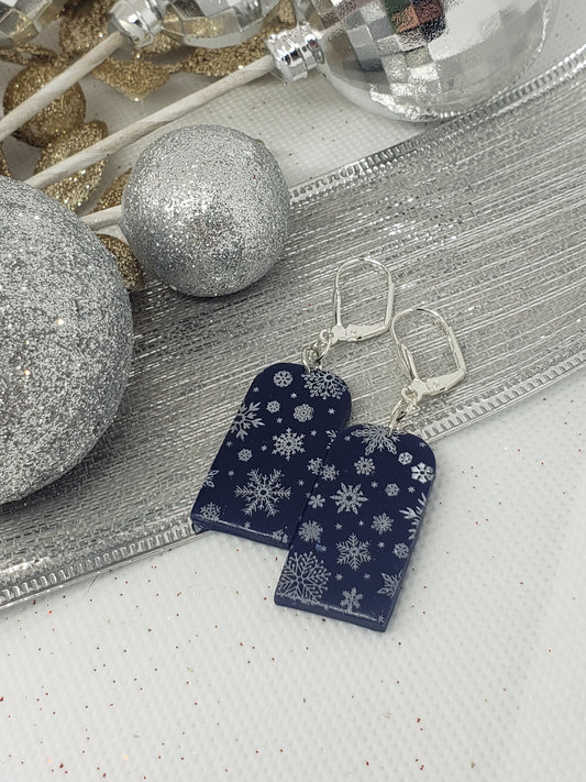 Blue Snowflake Earrings