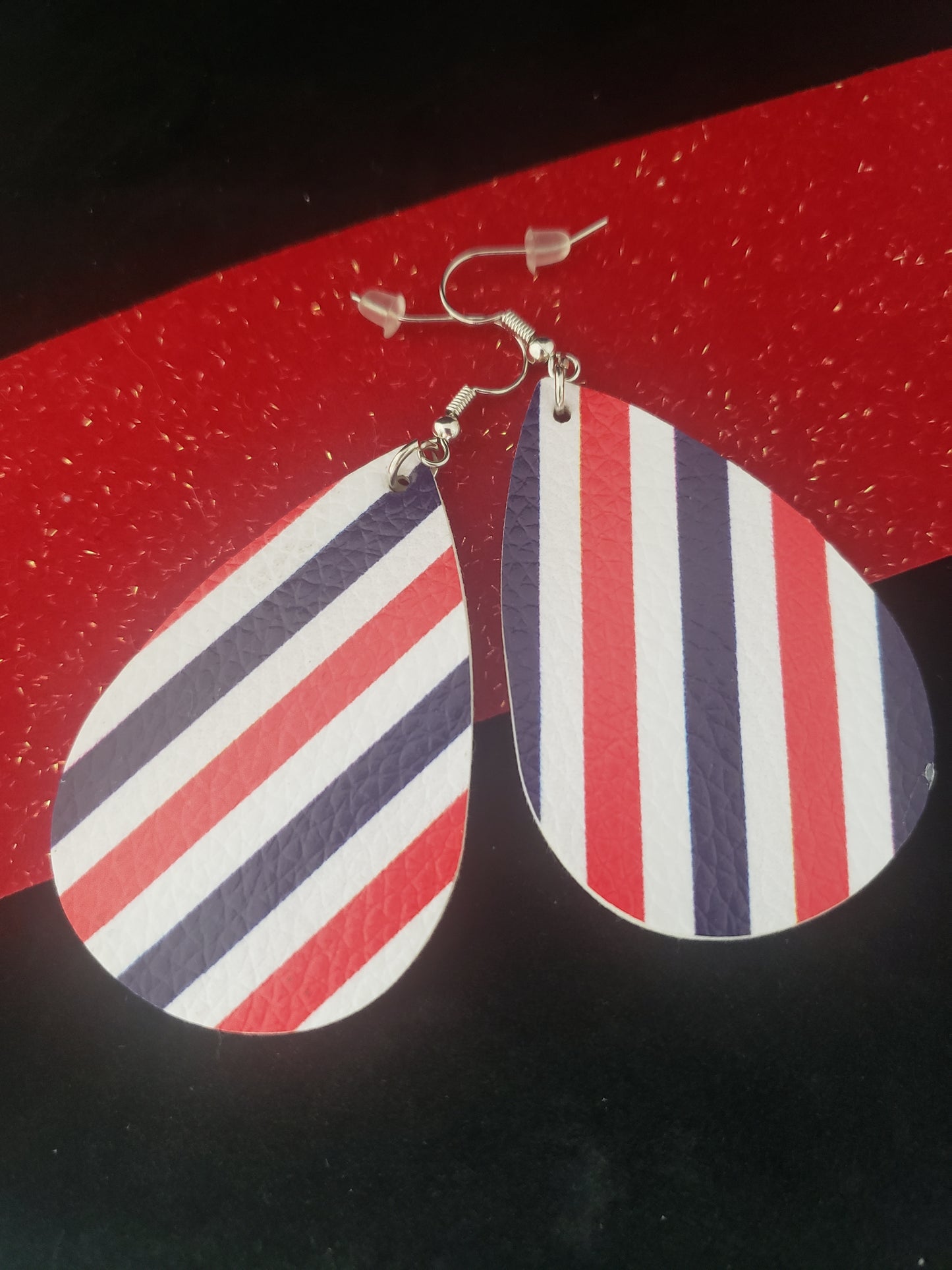 Faux Leather July 4th Earrings (3 varieties)