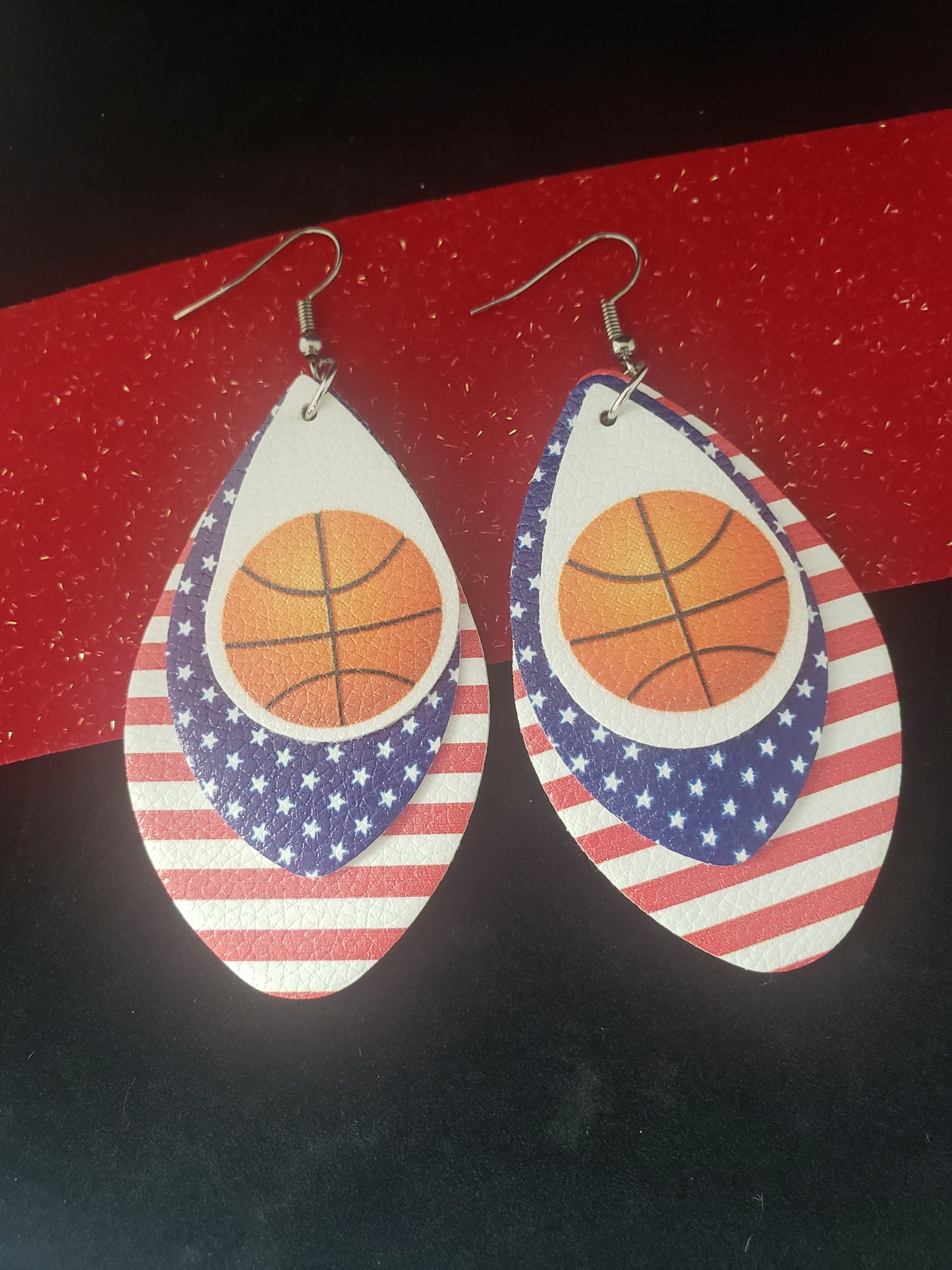 Faux Leather July 4th Earrings (3 varieties)