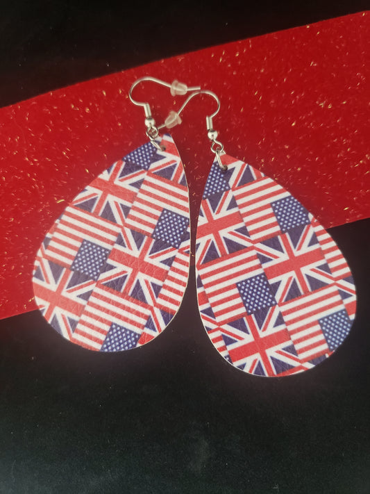 Faux Leather July 4th Earrings (3 varieties)