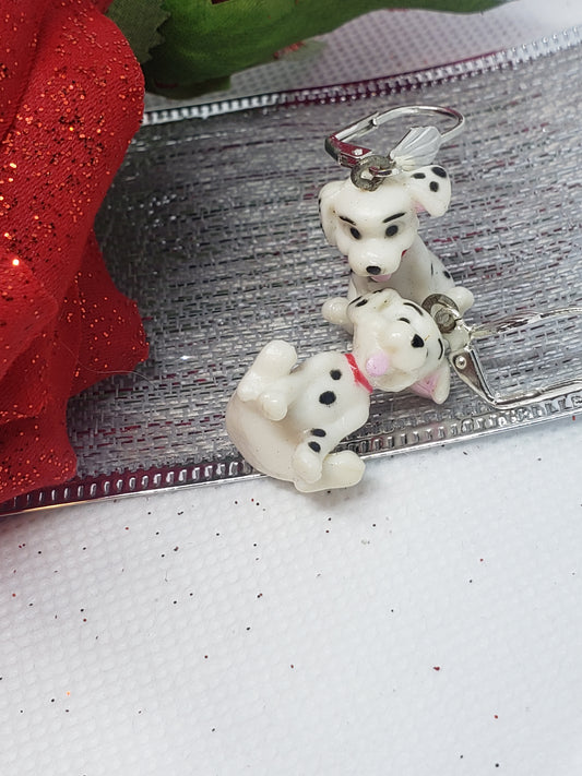 Dalmation Dog Earrings