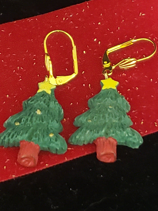 Christmas Tree with Star Top Earrings