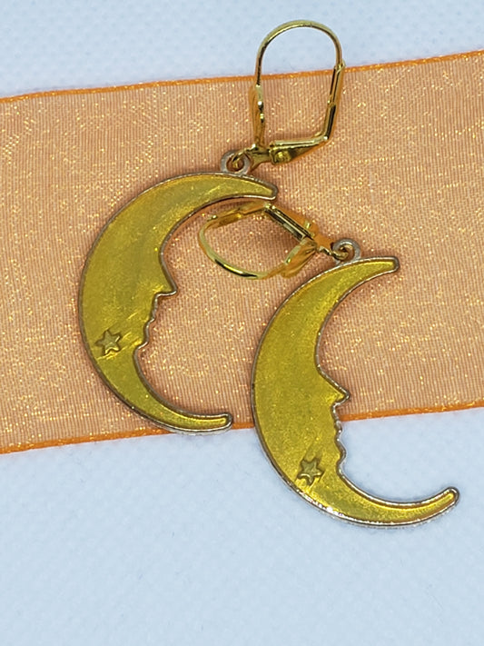 Yellow Moon Earrings