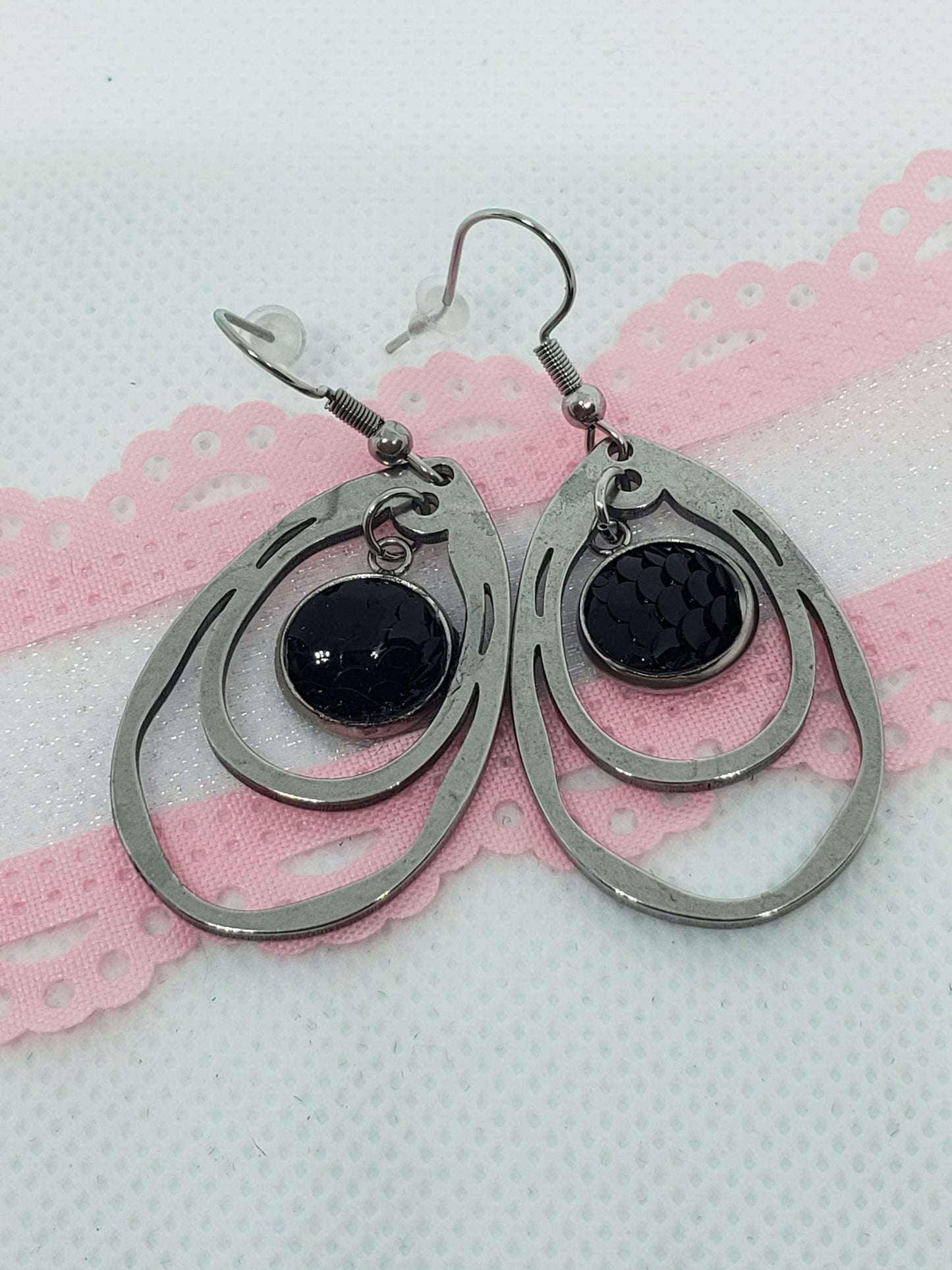 Silver Hoop Earrings (3 colors available)