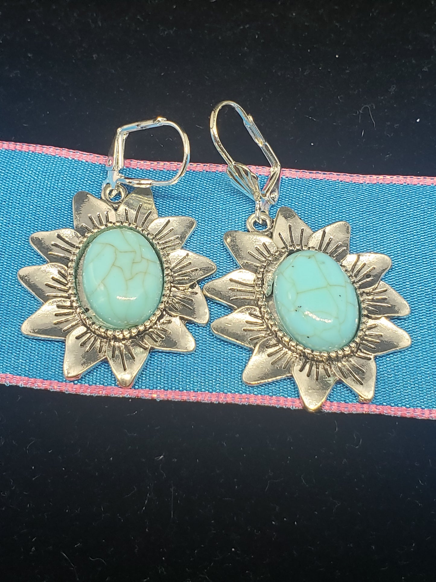 Sun Burst Turquoise Earrings