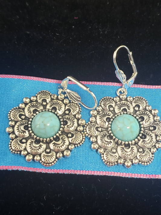 Turquoise Flower Earrings