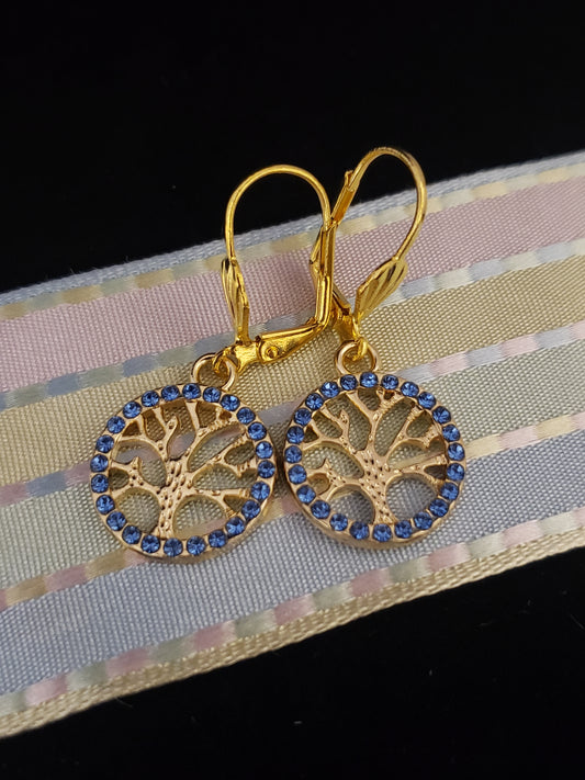 Tree of Life Rhinestone Earrings (2 color choices)