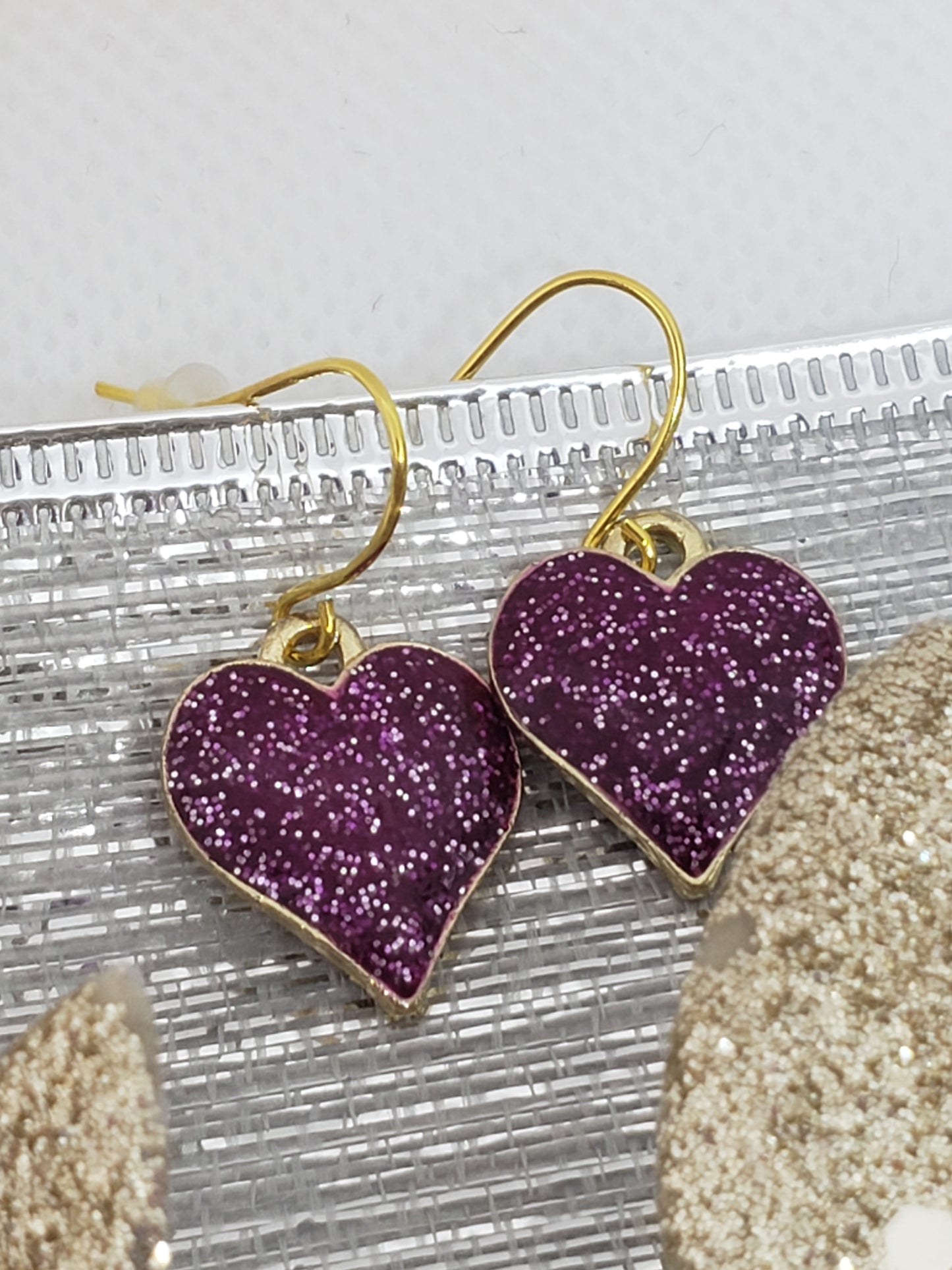 Shimmery Heart Earrings