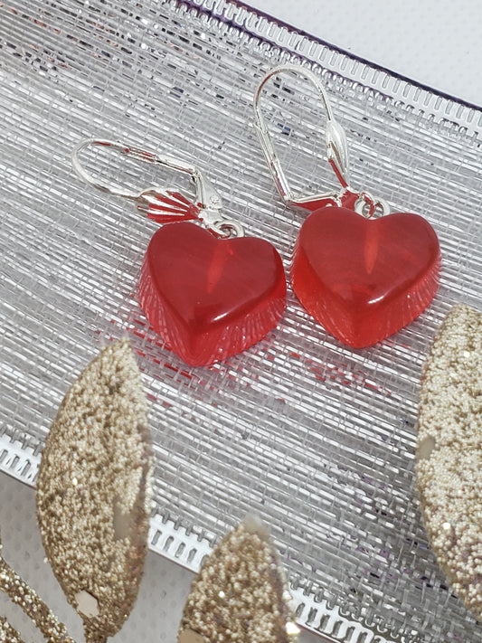 Clear Heart Earrings