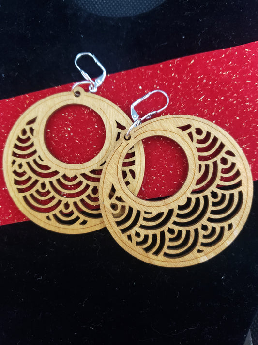 Circle Wood Earrings